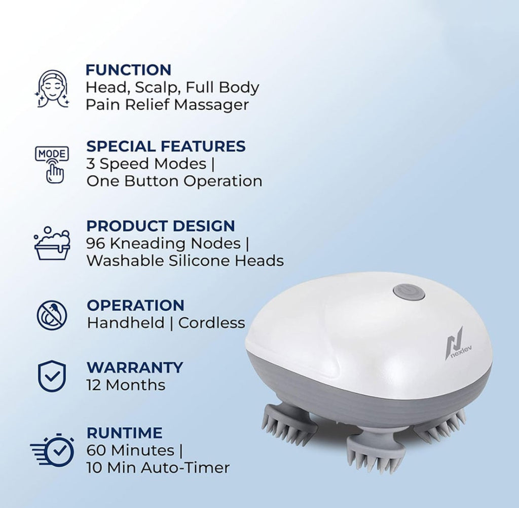 Rechargeable 4D Scalp & Full Body Massager | Deep Relaxation Massage Machine